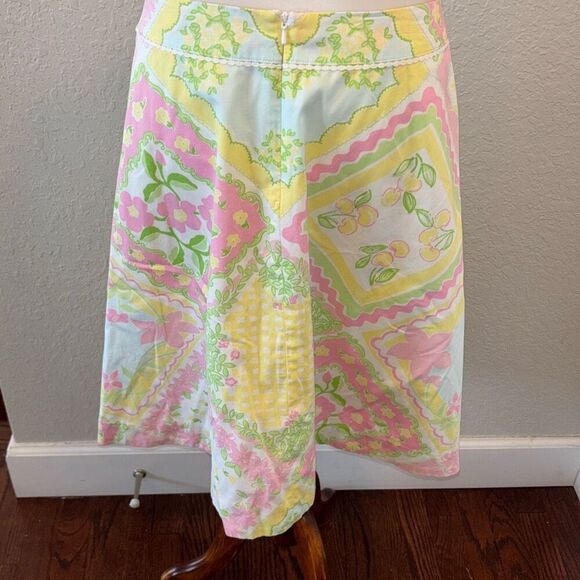 Lilly Pulitzer Floral Patch Hanky Panky A line skirt Sz 4 pink/green - Picture 5 of 9